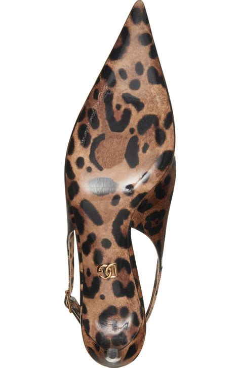 Dolce&Gabbana Lollo Leopard Print Pointed Toe Slingback